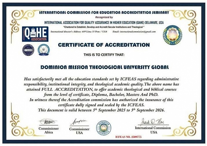 These are Private/Faith-based Accreditation relationships and not Government Accreditation